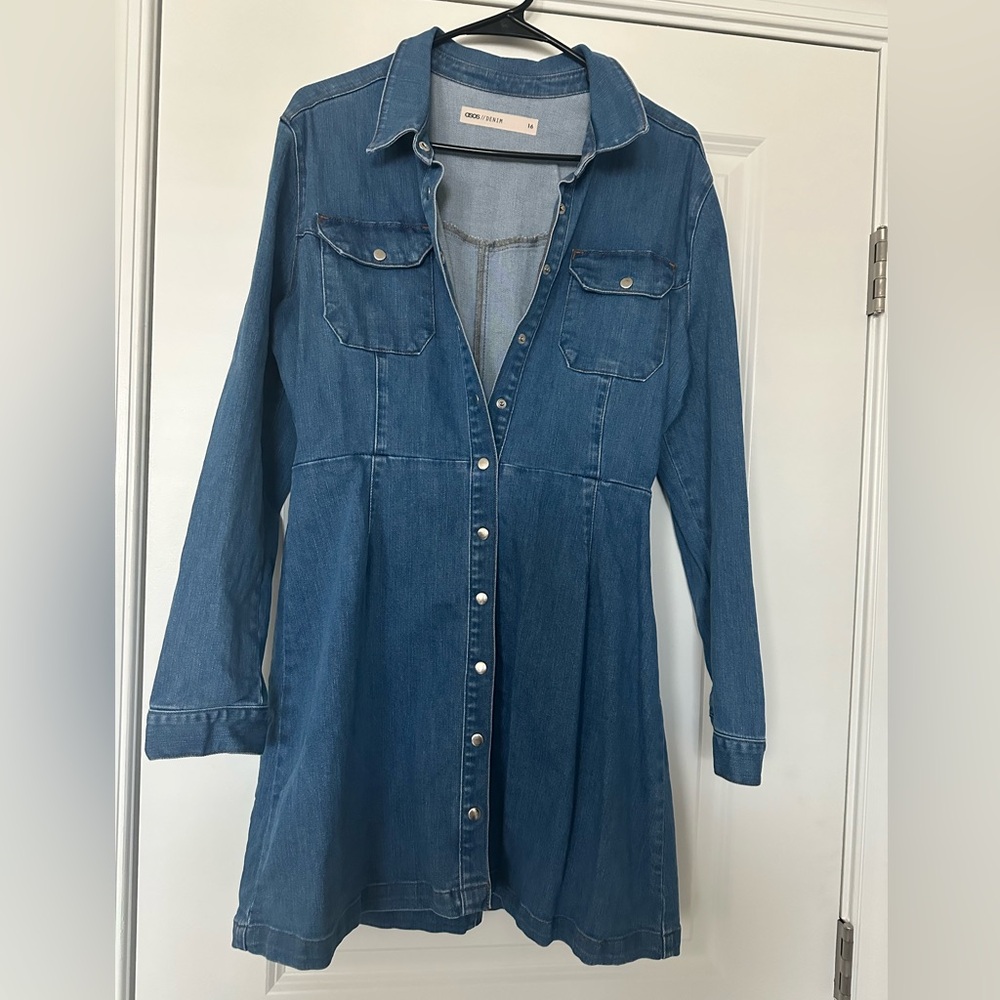 ASOS Denim Skater Shirt Dress